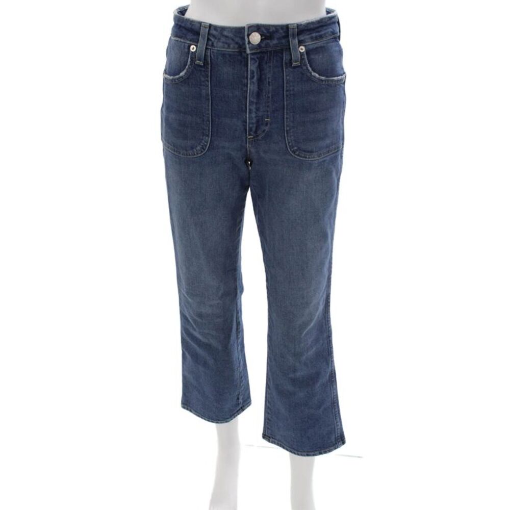 Amo Women Blue Cropped High Waist Cotton Jeans Size 25